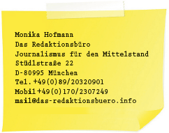 Das Redaktionsbüro Pinnwand